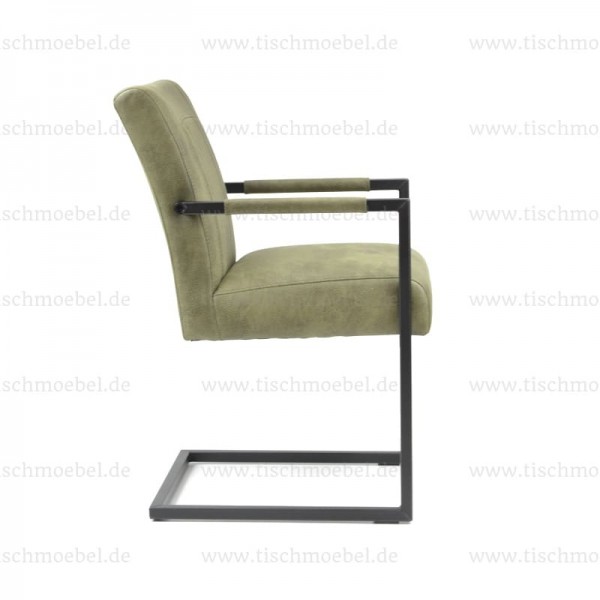 Freischwinger Texas -  mit Armlehne - industrial Look - Loft Style - Seitenansicht