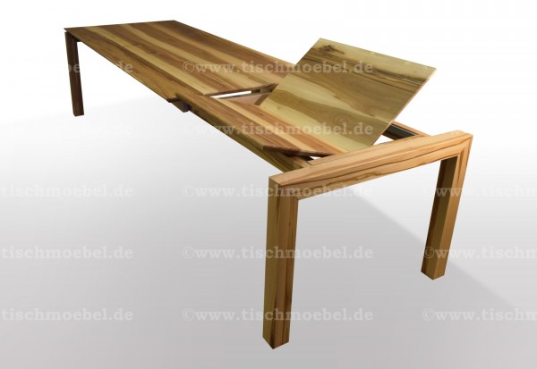 moderner ausziehtisch amberbaum massiv