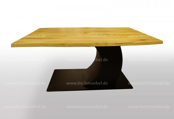 Wildeiche Tisch auf Mond Untergestell 290x110cm