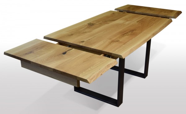 Baumtisch ausziehbar aus Wildeiche min