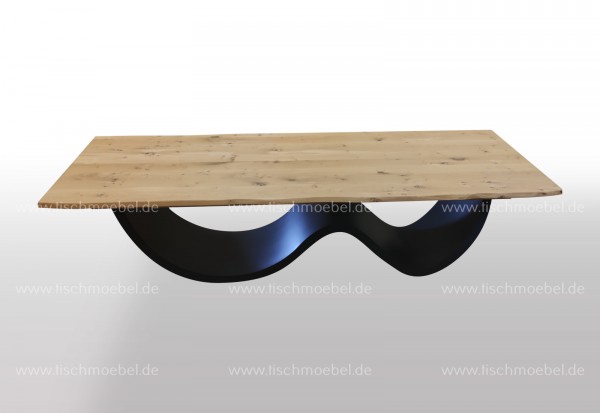 Tisch Wellen Gestell ausziehbar Eiche 220x90cm