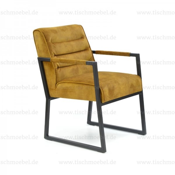 Stuhl Indiana Armlehne - Freischwinger - industrail Look - Loft Style - Frontansicht