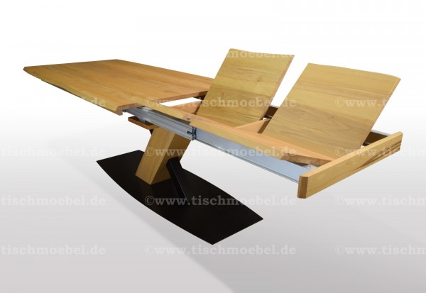 Esstisch Kernbuche 200x100cm auf X-Untergestell mit Baumkante