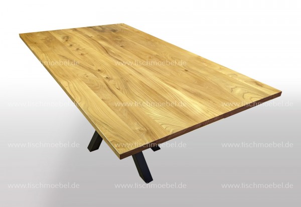 Esszimmertisch  400x110 cm Rüster - Ulme auf Mikado Tischgestell
