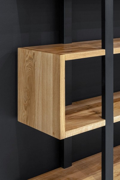 Loftregal 210x160x35cm Eiche massiv - Stahl - Detail - 2