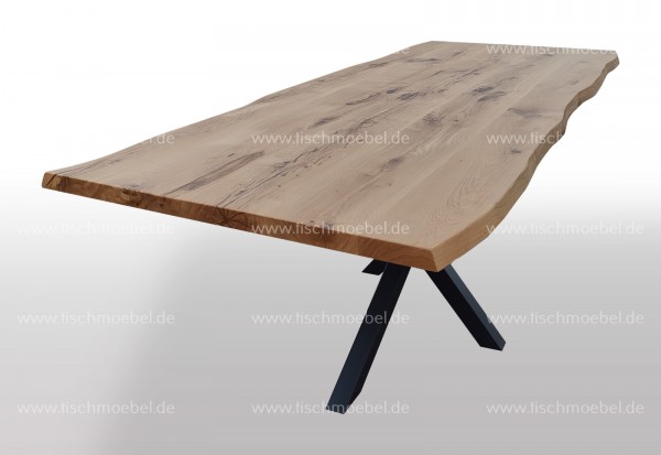 Baumtisch auf Mikado II Metallgestell 240x100cm