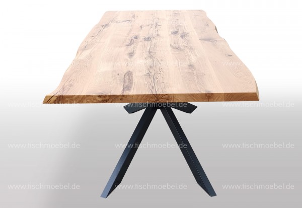 Baumkantentisch auf Spider Tischgestell 200x90cm