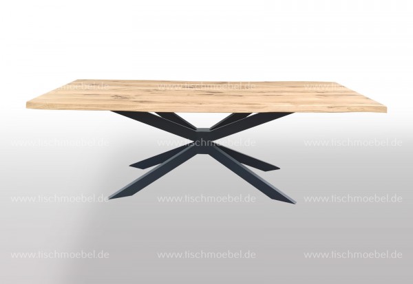 Baumkanten Tisch auf Spider Tischgestell 200x90cm