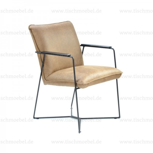 Stuhl Cansas mit Armlehne - industrail Look - Loft Style - Freischwinger - Frontansicht