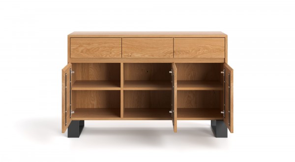 Kommode Sidebaord 140 x 90 x 45 cm Buche massiv Frontansicht