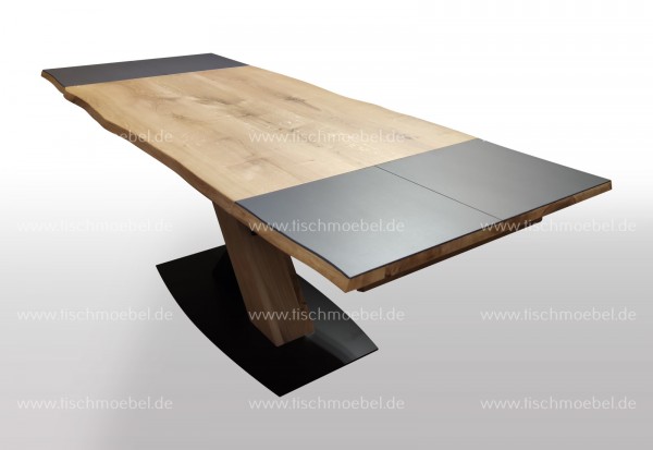Ausziehtisch nach Maß Eiche ausziehbar massiv mit Keramik 160x110cm