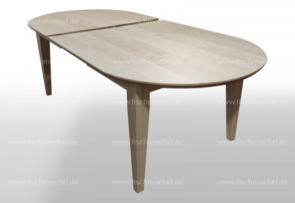 ovaler Holztisch nach Maß Amberbaum massiv 150x80cm