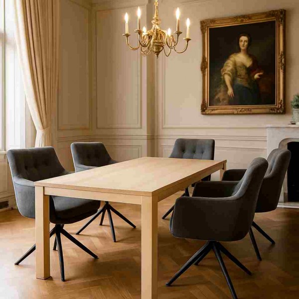 ahorn-esstisch-komplett-aus-ahorn-mit-grauen-drehstuehlen-exklusives-esszimmer