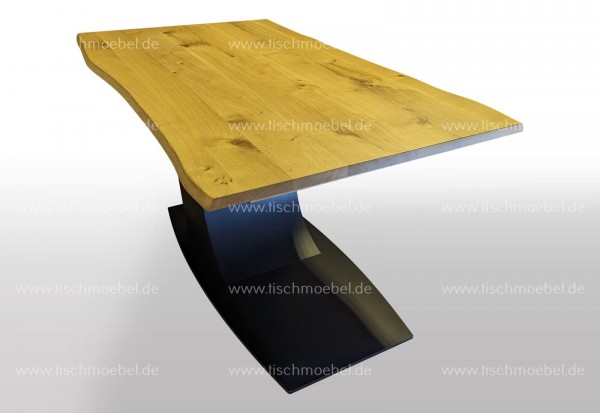 Baumtisch Erle 290 x 110 cm auf Mondgestell