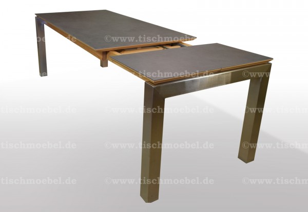 moderener tisch keramik ausziehbar edelstahl