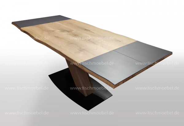 Baumkanten Esszimmertisch Wildeiche ausziehbar massiv 160x110cm