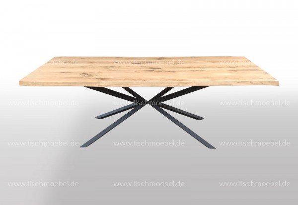 Esstisch mit Baumkante auf Spider II Tischgestell 240x90cm