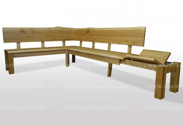 eckbank 160 x 280 ausziehbar wildeiche massiv