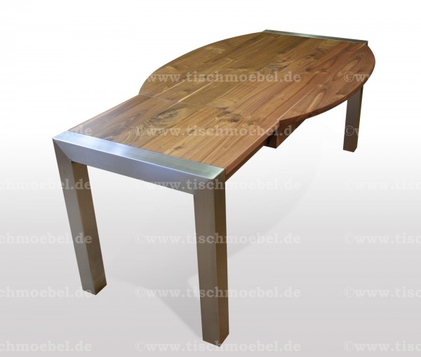 Ausziehtisch bootsform nussbaum ausziehbar min