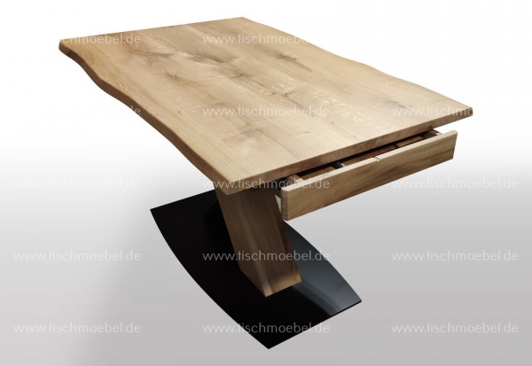 Ausziehtisch nach Maß Wildeiche mit Naturkante 160x110cm