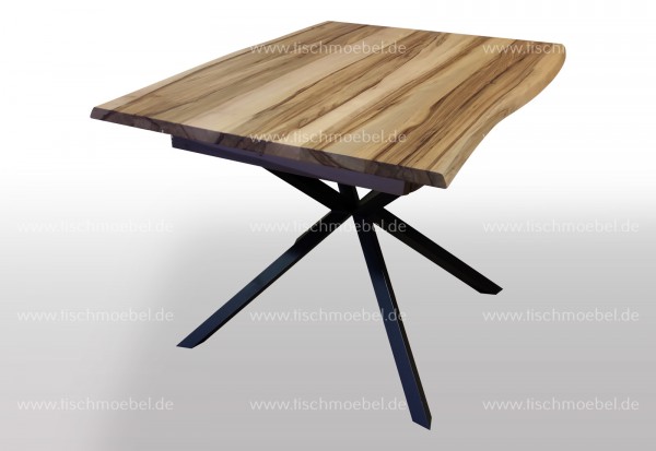 Designer Tisch Amberbaum ausziehbar 260x100cm auf Spider Tischgestell