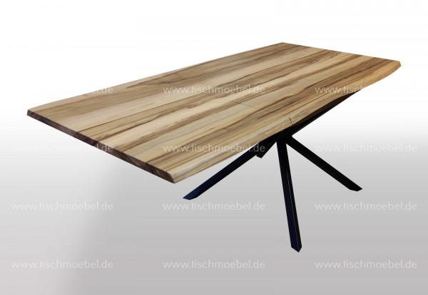 Designer Tisch Amberbaum ausziehbar 220x120cm auf Spider Tischgestell