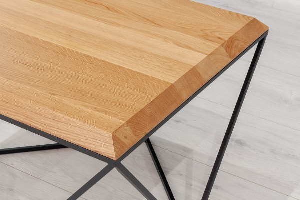 Designer Couchtisch Arbor 60x60cm - Wildeiche massiv und Stahl