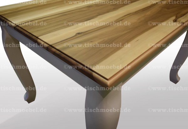 Holztisch satin nussabum nach mass ausziehbar und massiv