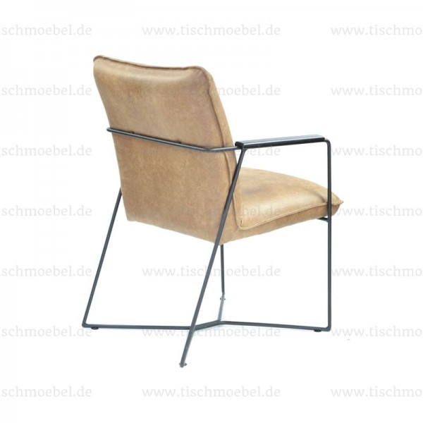 Stuhl Columbus mit Armlehne - industrail Look - Loft Style - Freischwinger - Rückansicht