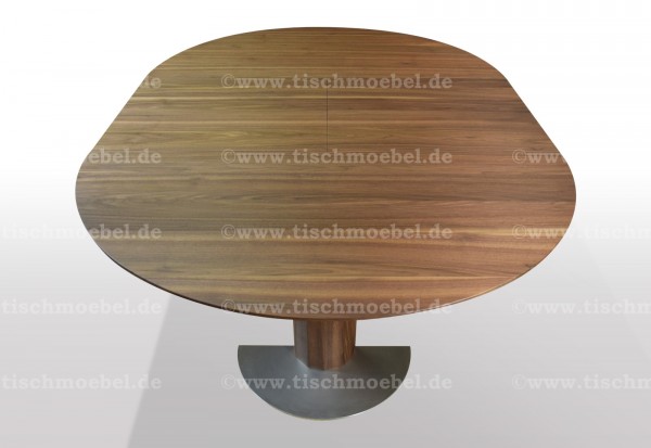 runder Esszimmertisch Nussbaum massiv ausziehbar