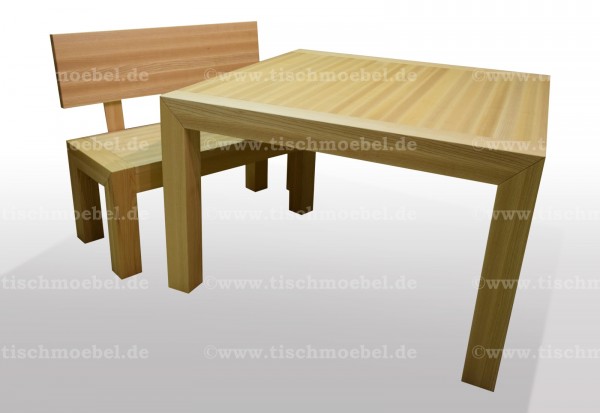 esstisch nach mass mit Sitzbank Esche massiv ausziehbar