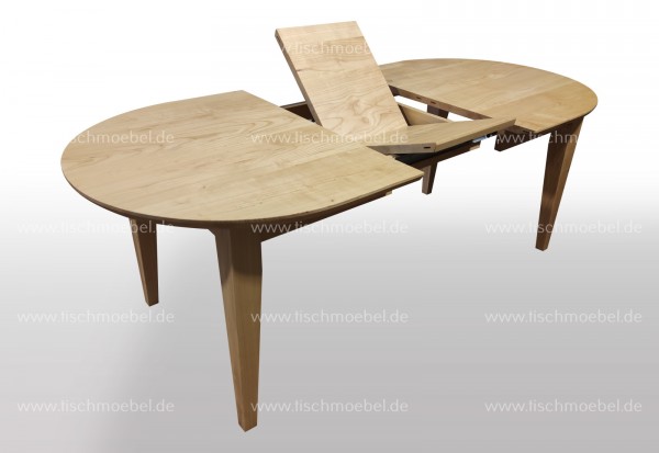 ovaler Massivholztisch 150 x 100 cm ausziehbar Kirsche europäisch 