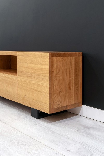 Lowboard Buche massiv 180x50x45cm - Seitenansicht