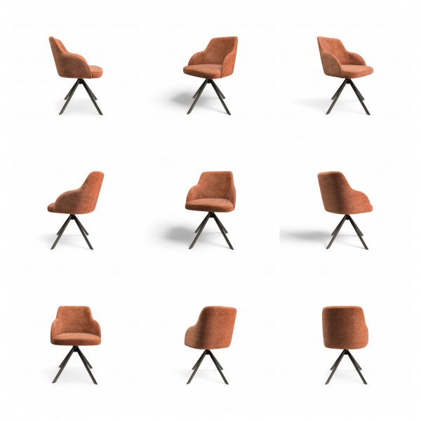 Lederstuhl Drehstuhl Modern - rundum Ansicht