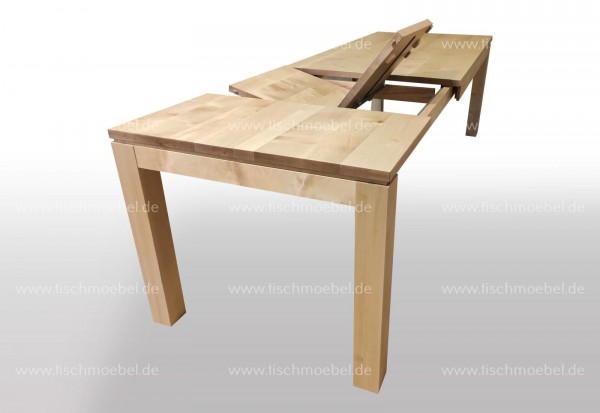 Ausziehbarer Tisch aus massivem Birkenholz