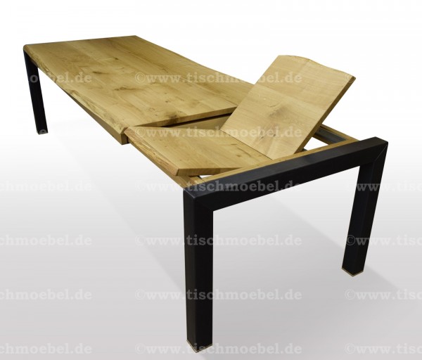 Tisch nach Mass mit Baumkante wildeiche massiv min