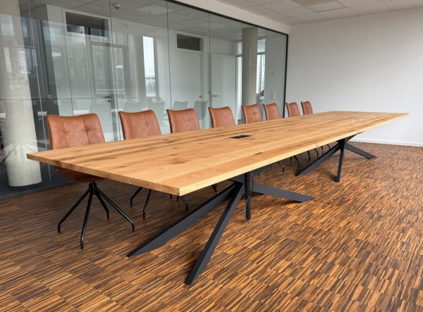 Besprechungstisch SET mit Stühlen - Lederstühle 540x130cm 