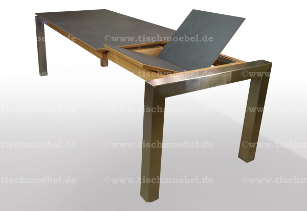 moderener esstisch keramik ausziehbar edelstahl