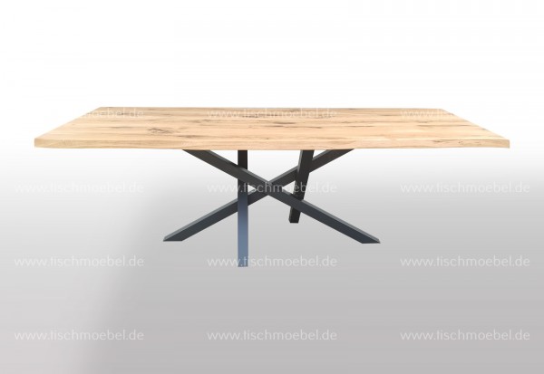 Tisch mit Naturkante auf Mikado II Tischgestell 240x100cm