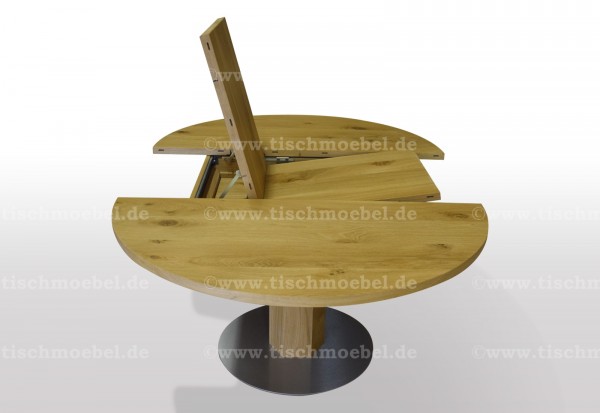 holztisch wildeiche rund massiv ausziehbar 110 cm