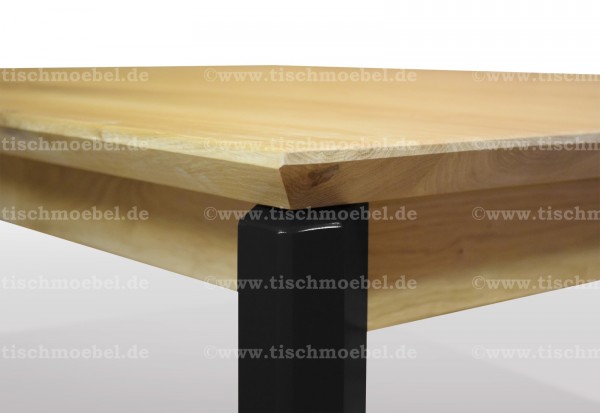 Tisch Eiche modernes design 140x110cm massiv und ausziehbar per Kopfkulissenauszug