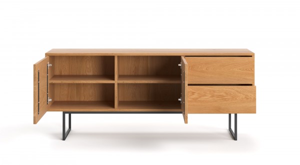 modernes Sideboard in 160x75x40cm Buche massiv 2 Türen zwei schubladen