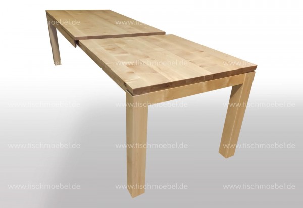 Ausziehbarer Esstisch aus massivem Birkenholz, individuell konfigurierbar, nachhaltig und handgefertigt