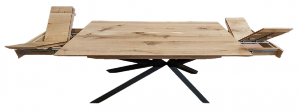 Erle Esszimmertisch auf Spider Tischgestell asymmetrisch 150x80cm