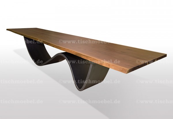 tisch-mit-baumkante-nussbaum-wave-untergestell-blankstahl 210x80cm