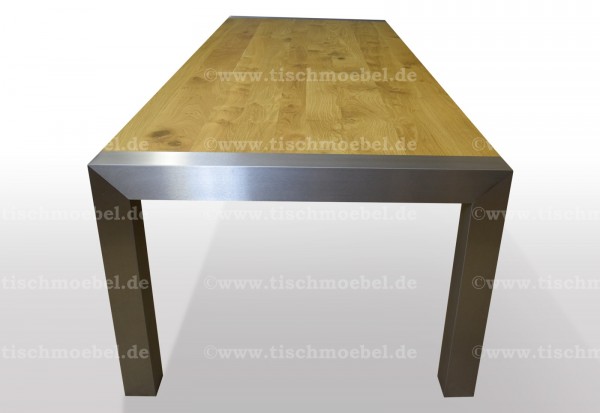 ausziehtisch wildeiche cube edelstahlprofil