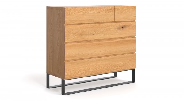 Moderne Kommode Eiche - Loftlook - 120 x 112 x 50 cm - 7 Schubladen