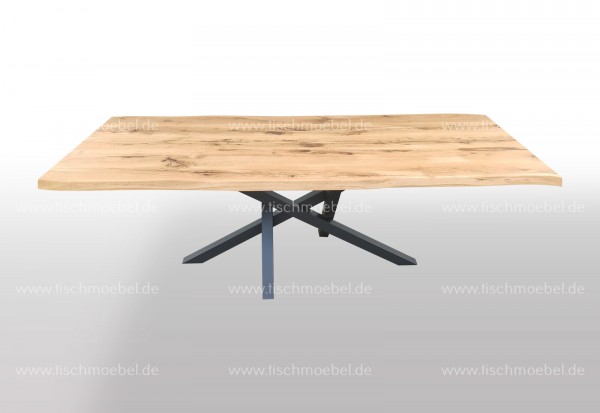 Baumkantentisch auf Mikado II Tischgestell 240x100cm