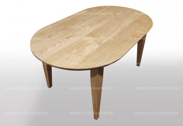 ovaler Holztisch 210 x 100 ausziehbar Kirsche europäisch