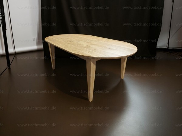 ovaler Tisch Eiche massiv 120x100cm